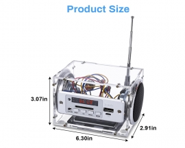 DIY Bluetooth-Compatible Speaker Electronic Kits, Portable FM Radio DIY Kits Rechargeable Remote Control Amplifier Kits, Support USB SD Card AUX Input for Soldering Practice